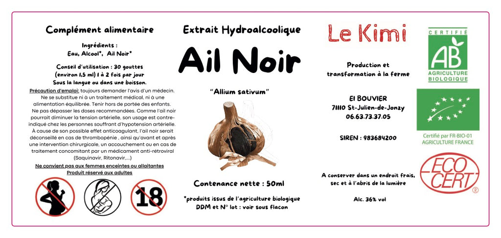 Extrait Hydroalcoolique d'Ail Noir Bio*