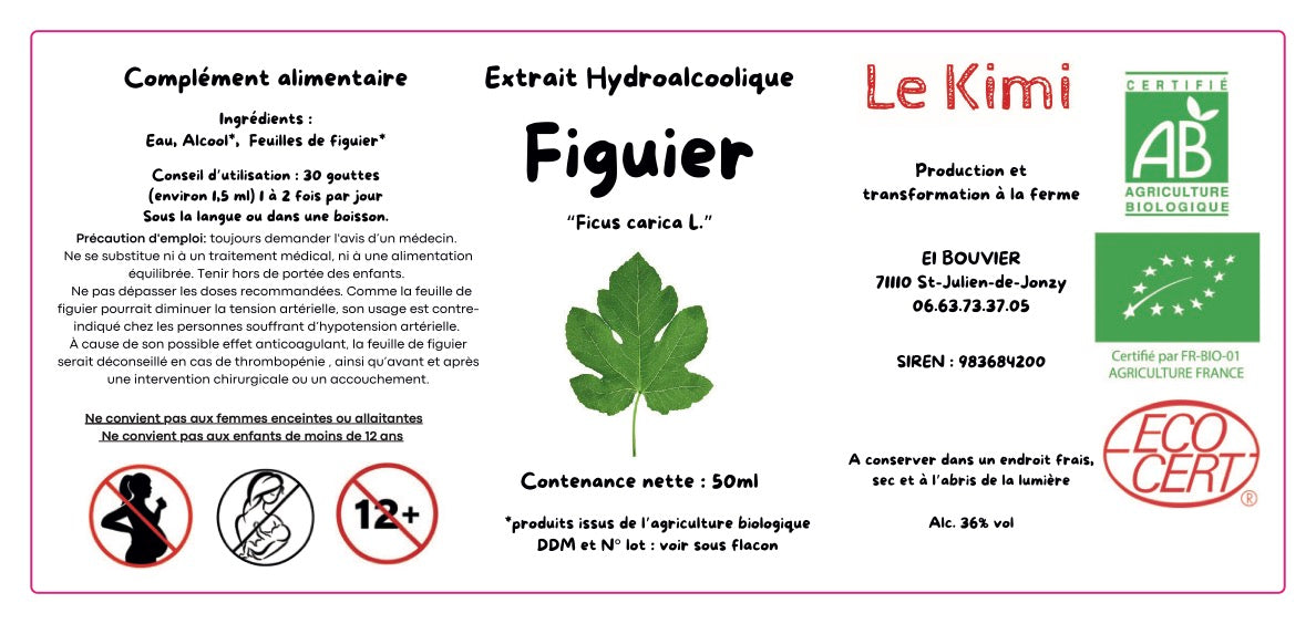 Extrait Hydroalcoolique de Feuilles de Figuier Bio*