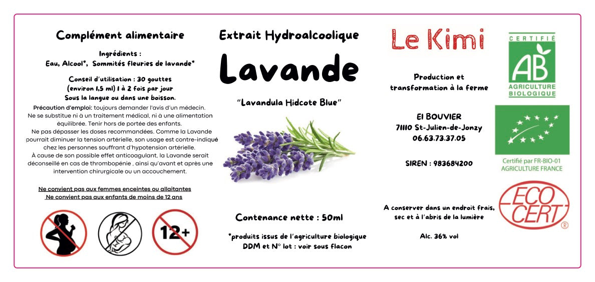 Extrait Hydroalcoolique de Lavande Bio*
