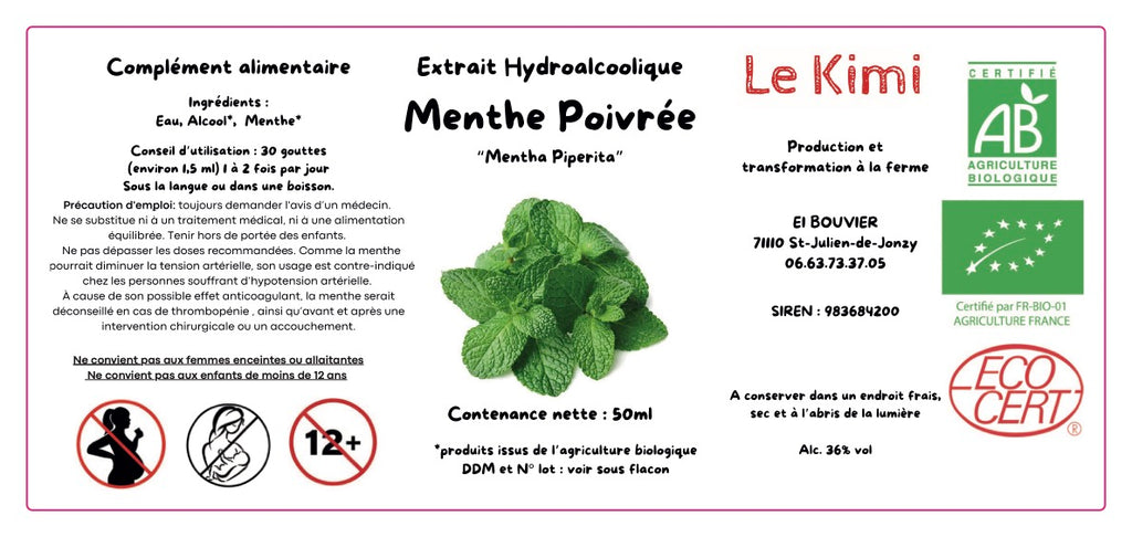 Extrait Hydroalcoolique de Menthe Poivrée Bio*