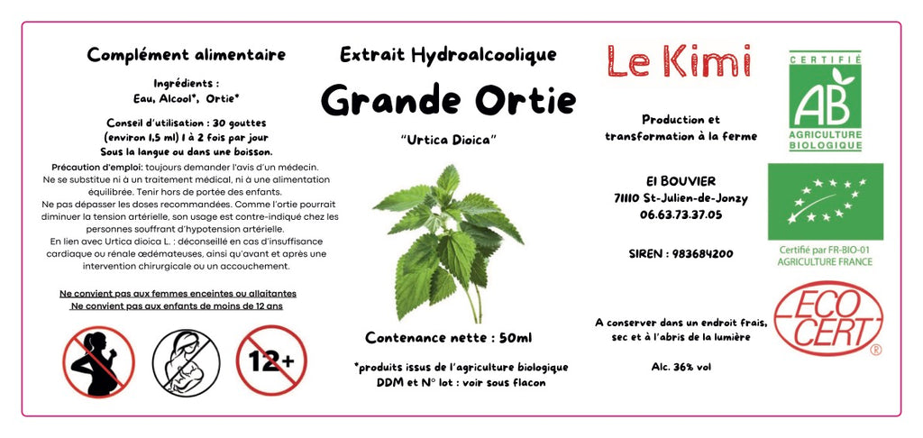 Extrait Hydroalcoolique d'Ortie Bio*