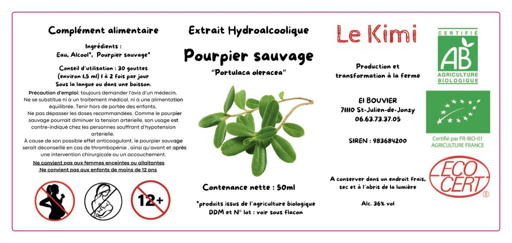Extrait Hydroalcoolique de Pourpier Bio*